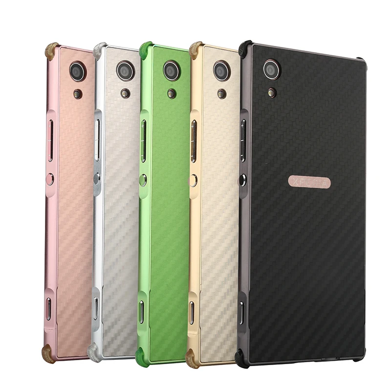 ZEALLION для Sony Xperia XA1 Роскошная алюминиевая металлическая рамка + углеродное волокно
