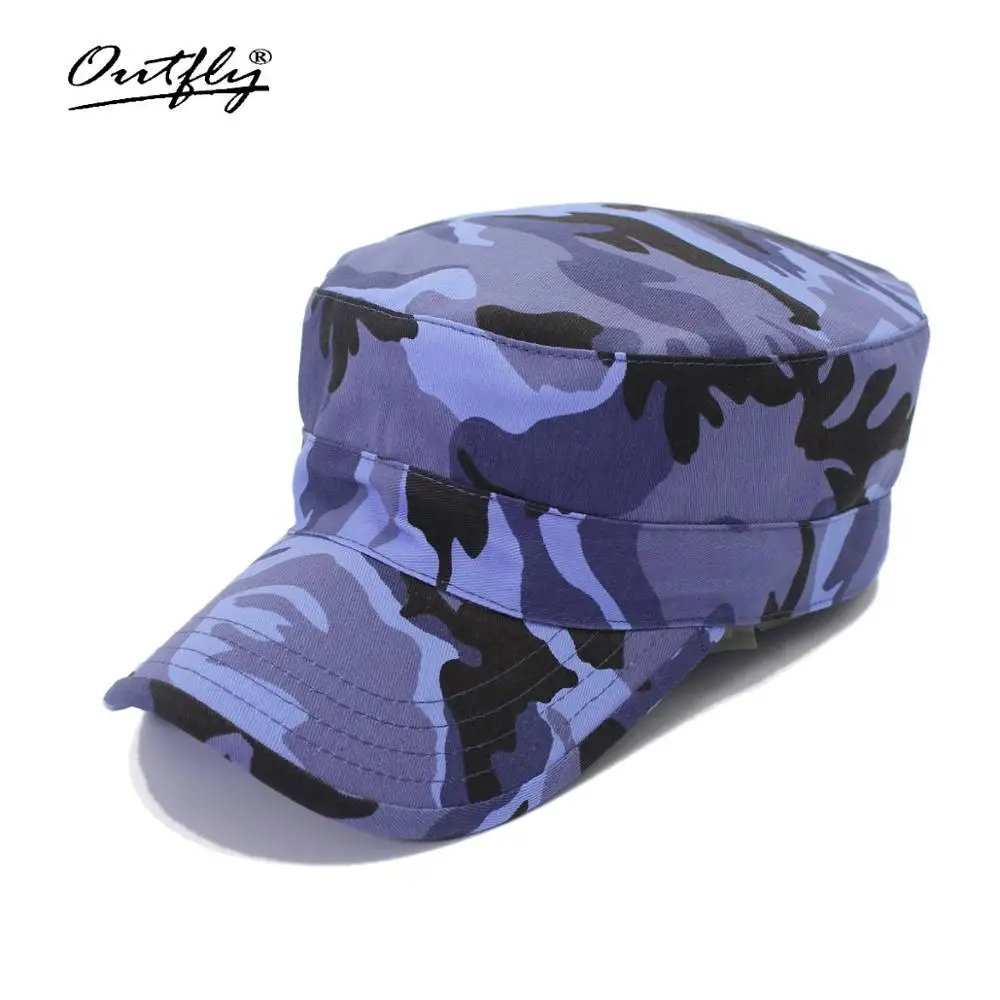 Камуфляжная плоская кепка, новая мужская плоская кепка, военная тренировочная Кепка, тренировочная Кепка для солдат, патрульная шляпа, модная Высококачественная Кепка - Цвет: Blue 59cm