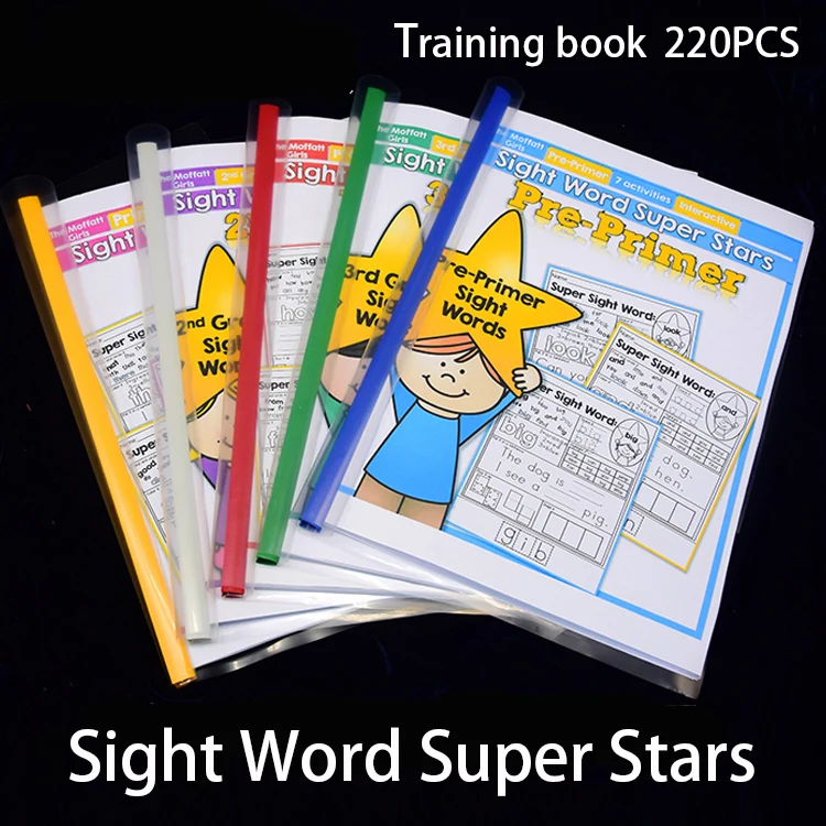 

Kids In English 220 Sight Words Super Start Exercise Training Book Reading Workbook Children Educational Learning Games Cards