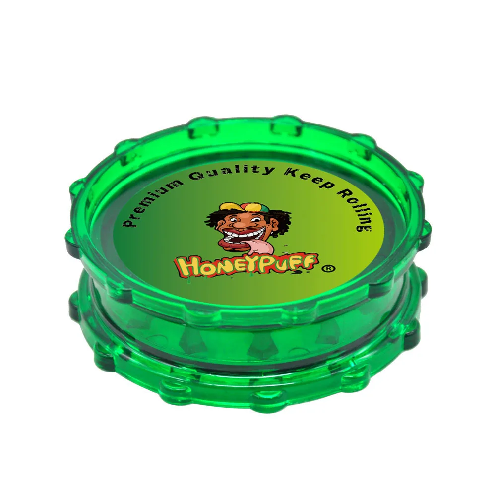 

HONEYPUFF Premium Octagon Plastic Tobacco Herb Grinder 70MM 2 Layer Spice Grinder Shark Teeth Herbal Crusher Miller