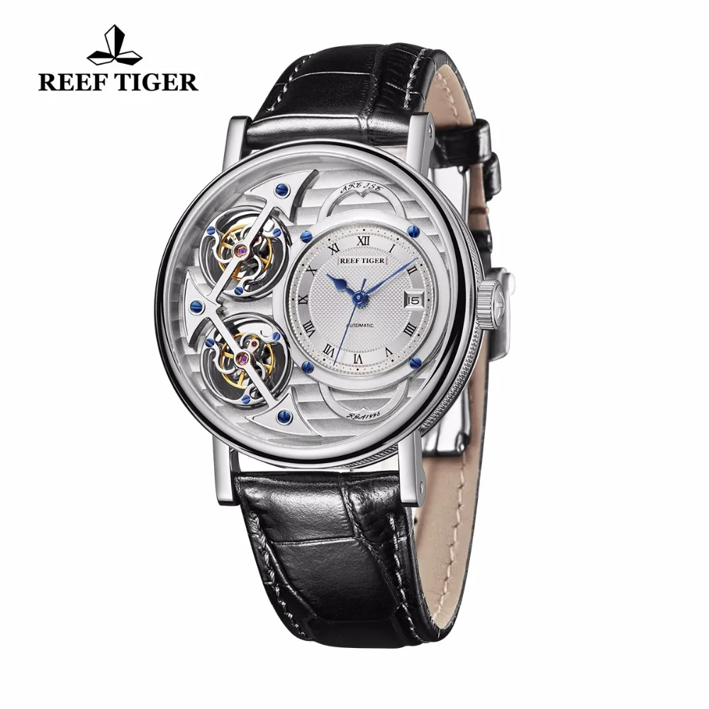 Часы Reef Tiger автоматические стальные повседневные для мужчин 2020|Механические