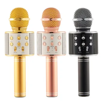 

WS-858 Draadloze Bluetooth Karaoke Handheld Microfoon Bluetooth Speakers Karaoke Singing Car Audio Music Recording Interviews