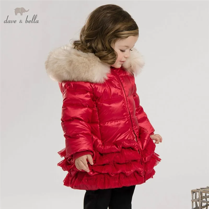 

DB3390 dave bella winter infant coat baby down padded coat girls white duck down feather coat girls red pink coat jacket