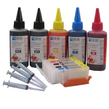 

PGI-470 470 refillable ink cartridge For CANON PIXMA MG6840 MG5740 TS5040 TS6040 printer + 5 Color Dye Ink 500ml