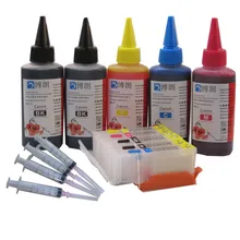 PGI-470 470 refillable ink cartridge For CANON PIXMA MG6840 MG5740 TS5040 TS6040  printer + 5 Color Dye Ink 500ml