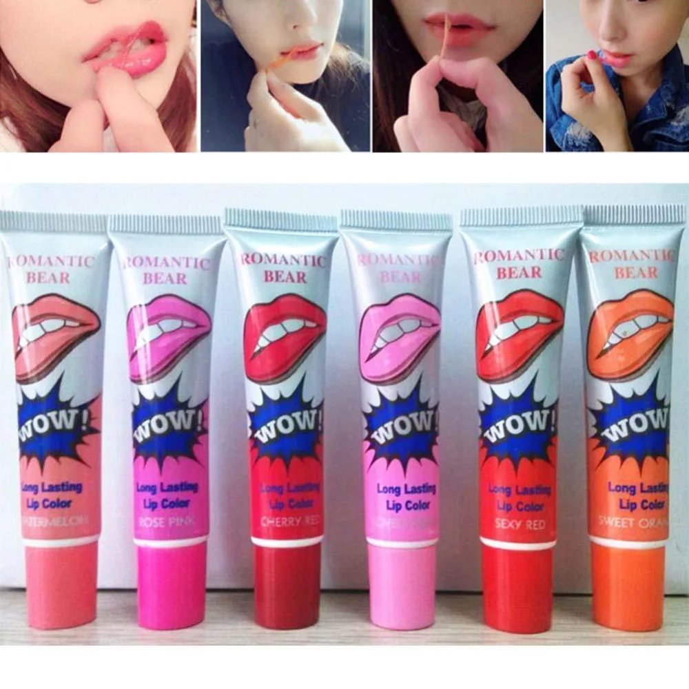 

6 Pcs Romantic Long Lasting Waterproof Magic Lip Gloss Peel Off Liquid Tint Matte Long Lasting Lipstick Make Up Cosmetics
