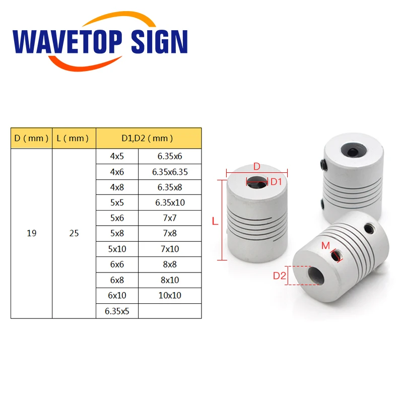 WaveTopSign гибкий соединительный кодер из алюминиевого сплава обмотка шагового
