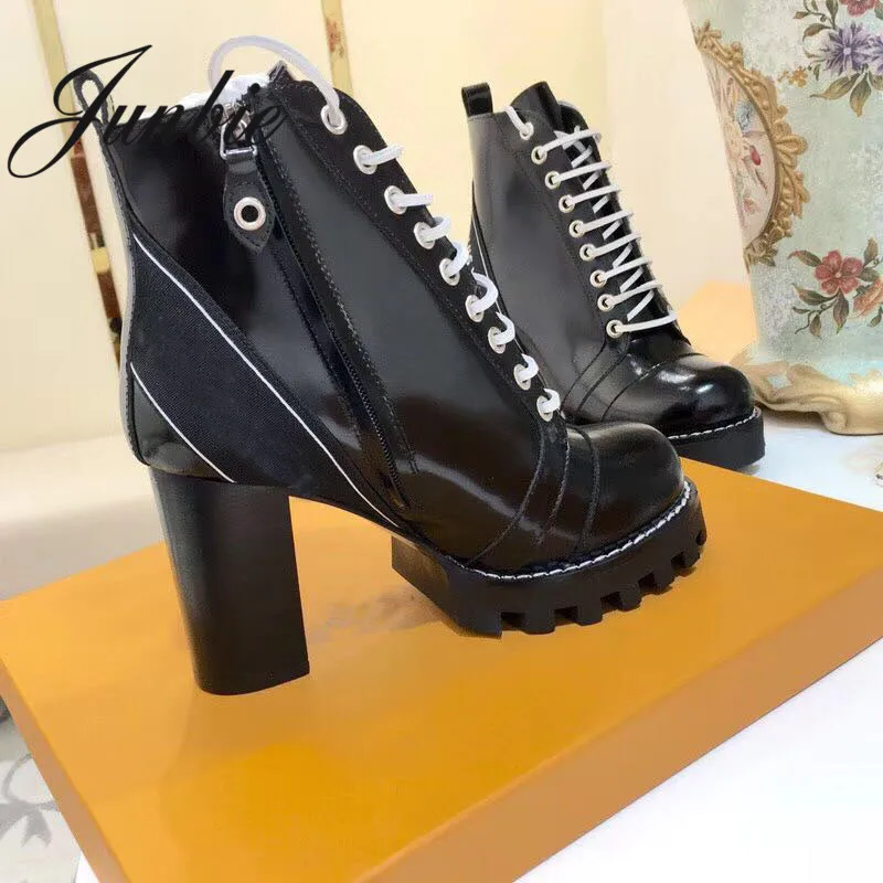 JUNBIE Top Quality Genuine Leather Gladiator Lace Up Women Winter Boots Round Toe Sexy Platform Motorcycle Boots Ankle Boots цена JUNBIE Top Quality Genuine Leather Gladiator Lace Up Women Winter Boots Round Toe Sexy Platform Motorcycle Boots Ankle Boots цены онлайн