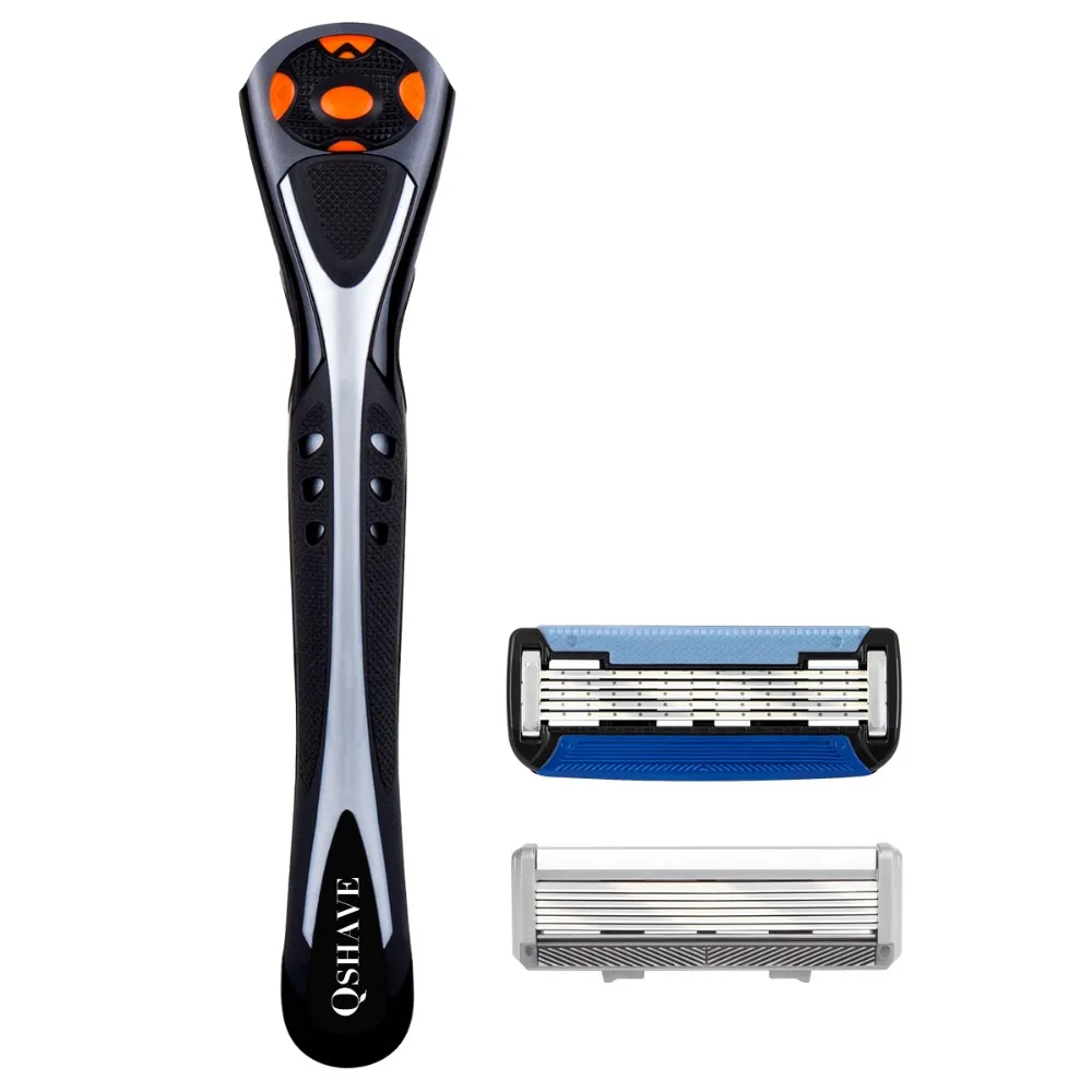 Qshave Черный Персонализированные Человек Ручной Бритья Бритвы с Trimmer Blade (1 шт. Паук