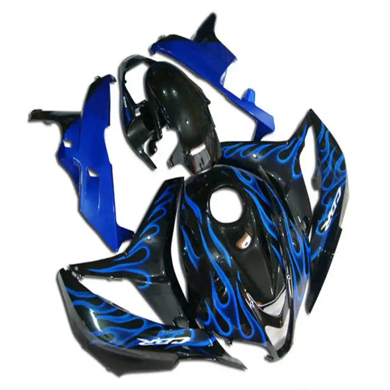 CBR600RR 2007 2008 синее пламя черные комплекты запчастей литьевая форма Обтекатели для