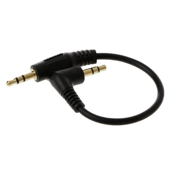 

OOTDTY 10cm Auto Car Right Angle Male To Male 3.5mm Aux Jack Speaker Audio Cable Adapter