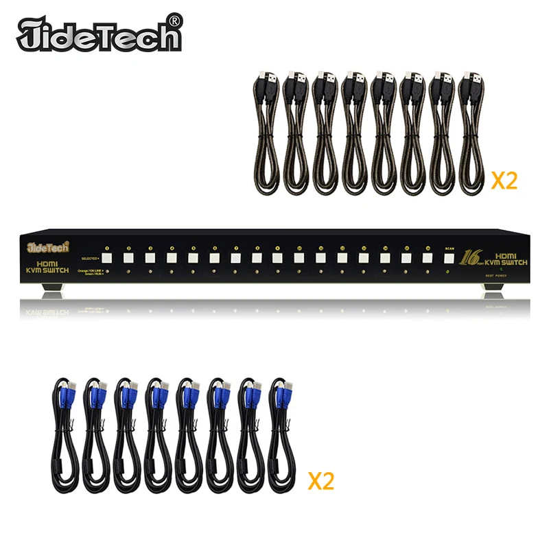 

HDMI USB KVM Switch 16 Port Screen Keyboard Mouse sharing device Auto-Scan KVM switcher/adapter box