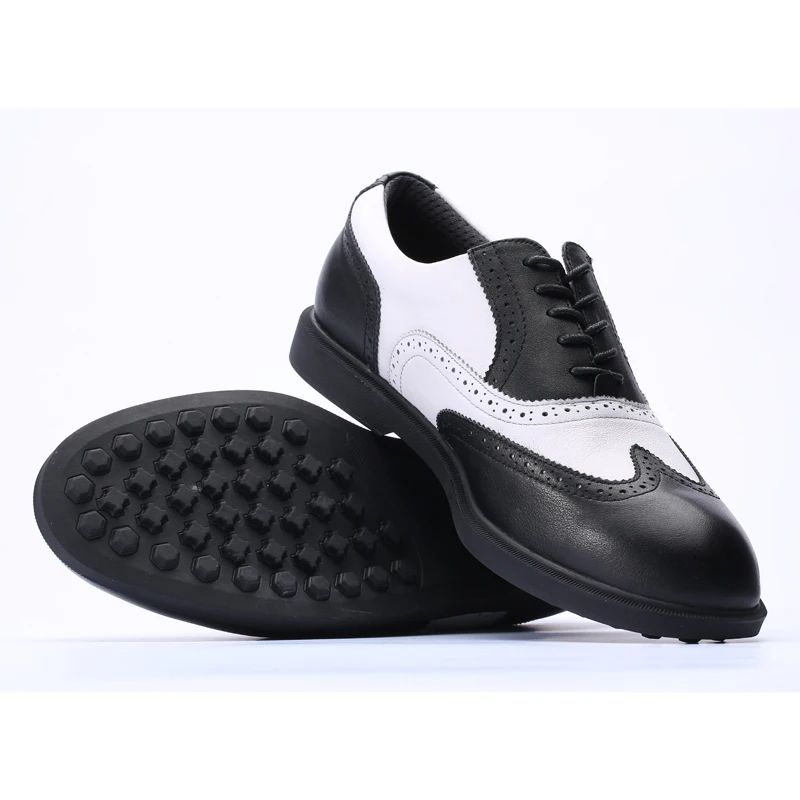 

2019 new men golf shoes black and white shoes genuien leather soft rubber sole anti-slip sneakers sport shoes 39~44