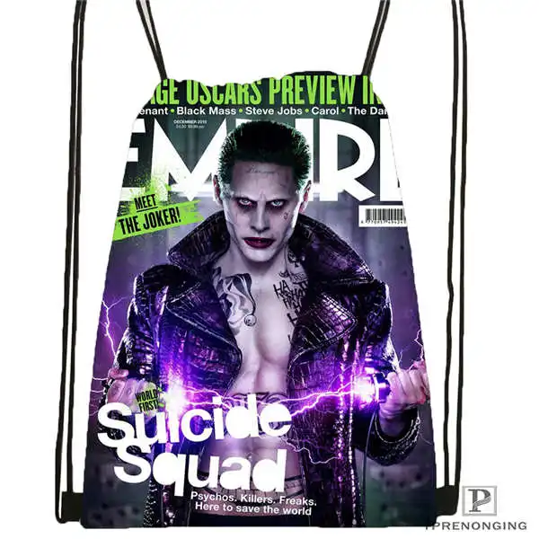 Пользовательские-Джокер-Бэтмен-arkham Drawstring сумка-рюкзак милый рюкзак дети сумка(черный назад) 31x40 см#180611-03-113 - Цвет: Drawstring Backpack