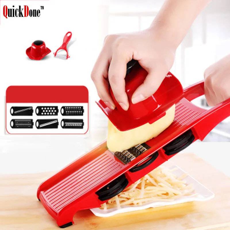 

QuickDone Plastic Vegetable Fruit Slicers & Cutter With Adjustable Stainless Steel Blades Carrot Potato Onion Grater CKC1363