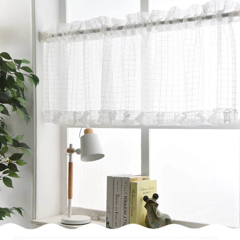 white kitchen curtain