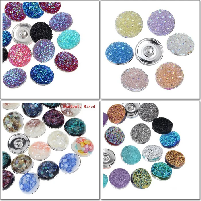 Epacket 200 pcs/lot смешать 4 стили цвета раковина имбирь защёлкивающиеся кнопки 18 мм