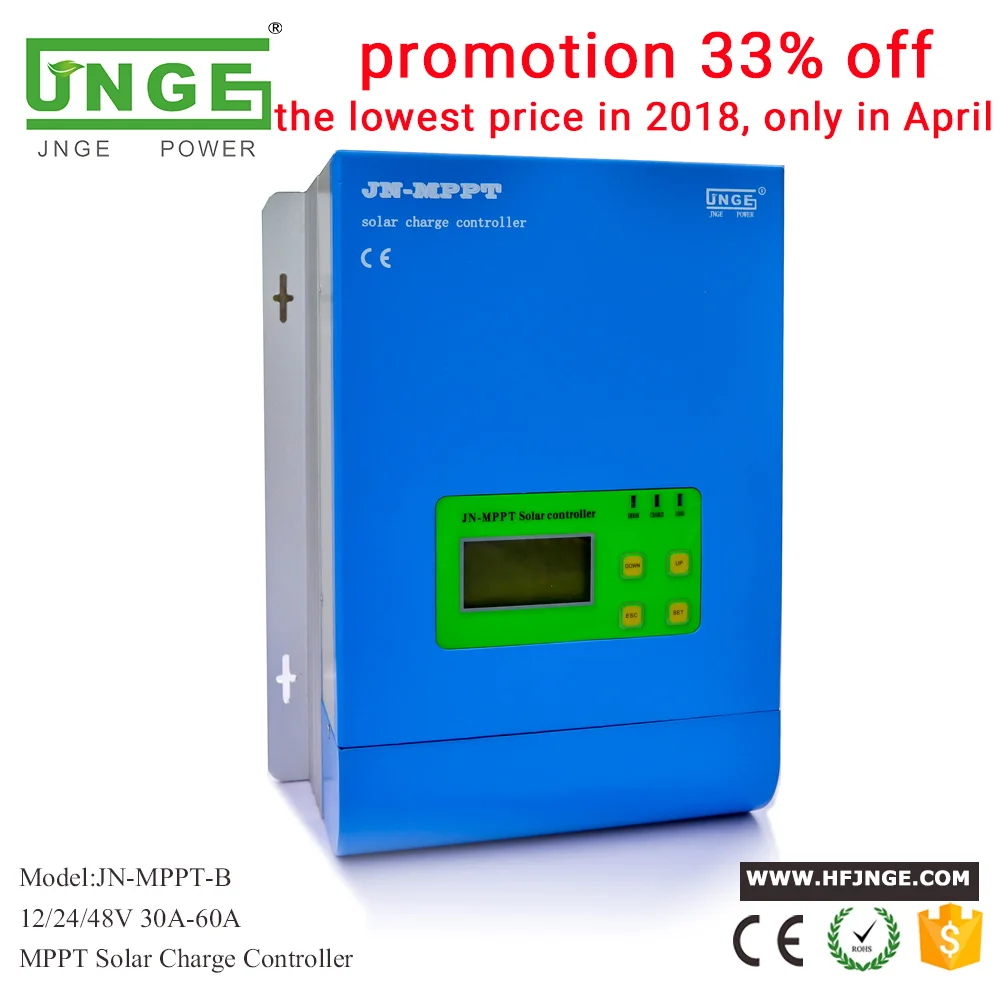 

JNGE Power 30A 40A 50A 60A Solar Controller MPPT Solar Charge Controller for 12v/24v/48v auto PV System Solar Regulator
