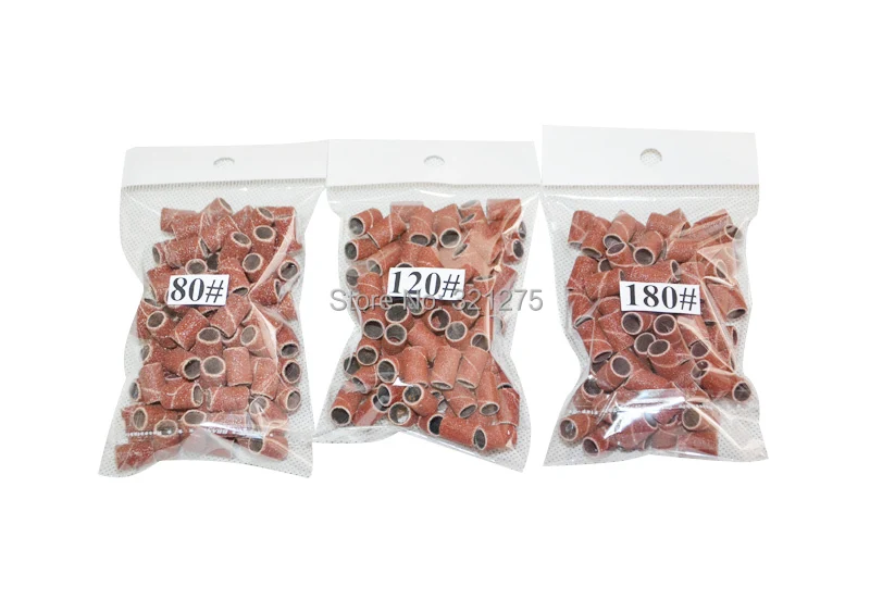 

Free Shipping #80 /120 /180 each size 100pcs Sanding Bands For Manicure Pedicure Nail Drill Machine, 300pcs/pack