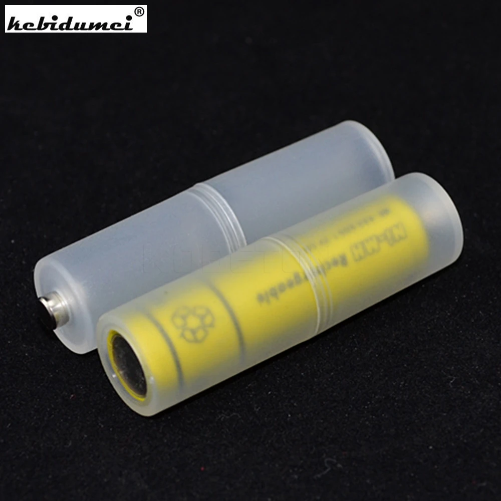 

kebidumei High quality 2Pcs AAA to AA Size Cell Battery Converter Adapter Batteries Holder Plastic Case Switcher Wholesale