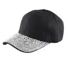 Новая летняя Мужская теннисная кепка со стразами унисекс Snapback Хип Хоп плоская шляпа Женская Мужская шапочка из спандекса Ms. full eaves point теннисная Кепка - Цвет: Black