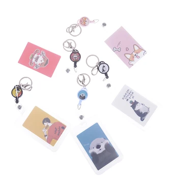 

Cartoon Retractable Badge Card Holder Nurse Doctor Exhibition Pull Key ID Name Card Badge Holder School Office Supplies