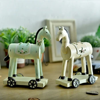 

American Rural Style Resin Trojan Figurines bridal chamber Home Decoration Horse Ornaments birthday Gifts