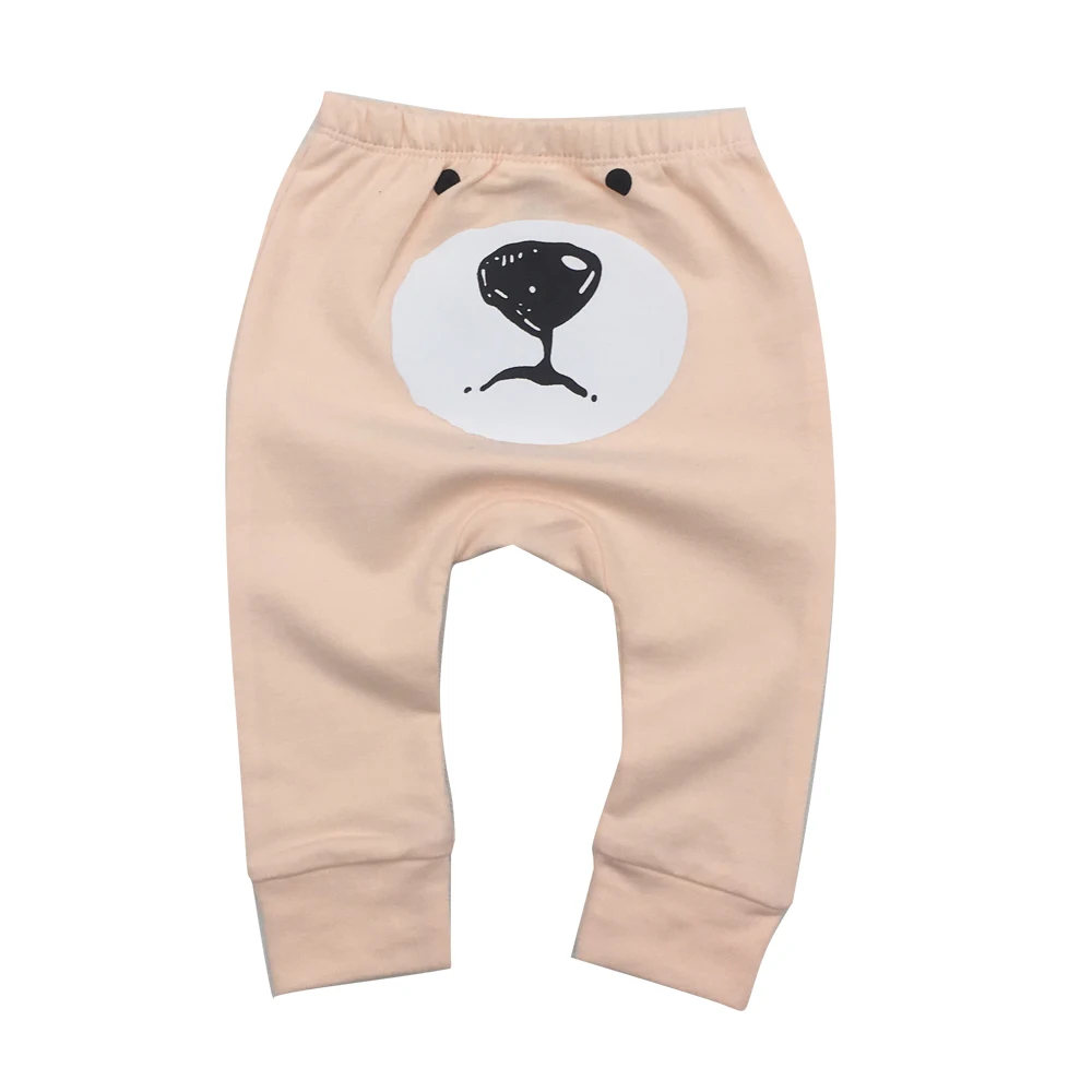Штаны с рисунком медведя для маленьких мальчиков и девочек; модные штаны в клетку; Хлопковые Штаны-шаровары для маленьких девочек; повседневные брюки для новорожденных; одежда для малышей