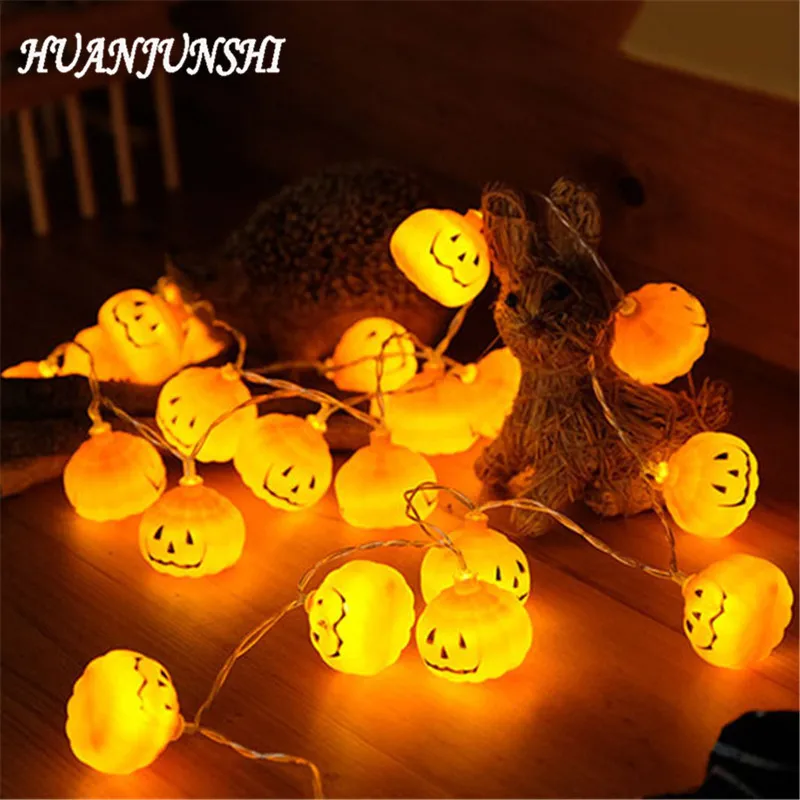 HUANJUNSHI 2M 20 LED Pumpkin Halloween String Lights Indoor Outdoor