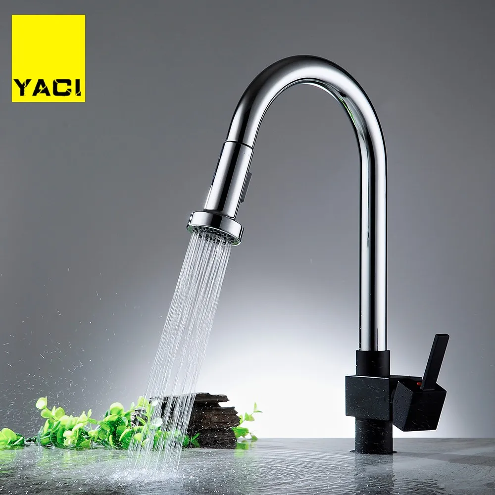 

YACI Pull Out Kitchen Faucet Sink Mixer Tap 360 degree rotation torneira cozinha mixer taps Kitchen Tap