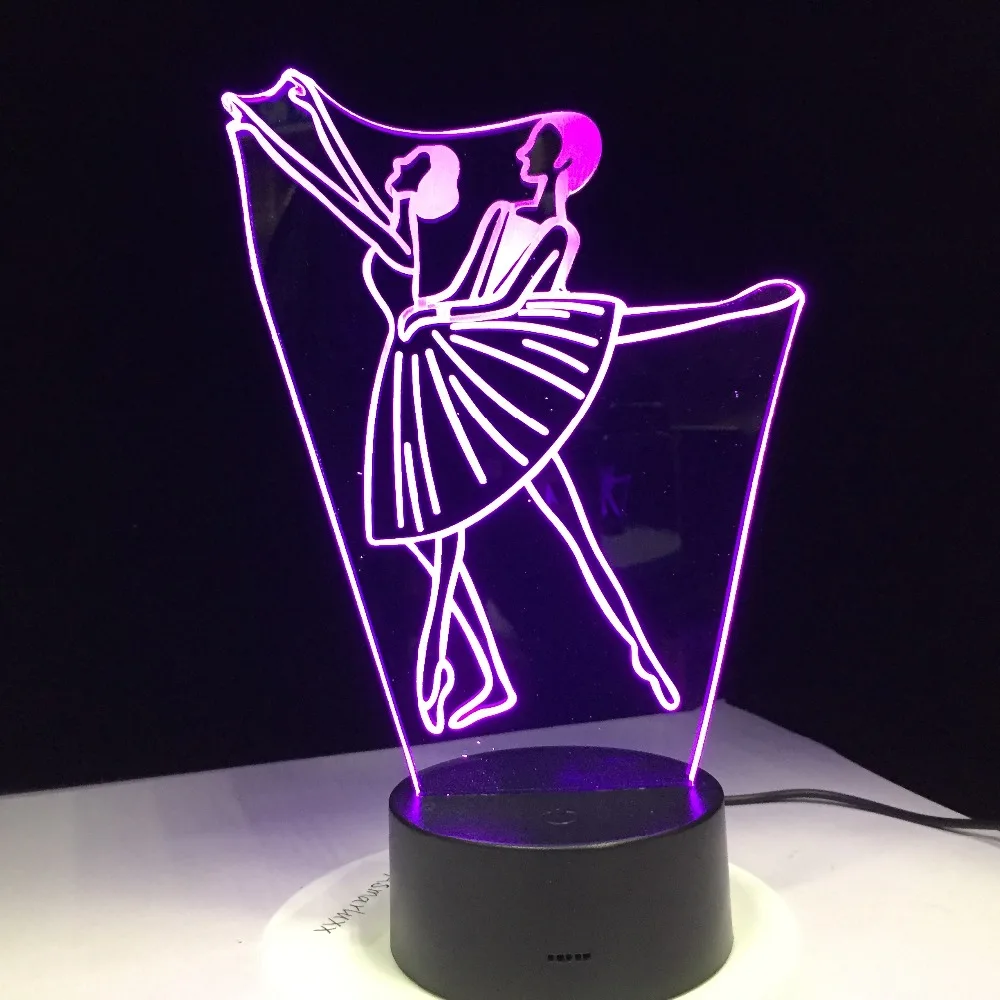 Балетки Танцы дамы и господа Дизайн акрил 3D светодиодный светильник Офис прикроватные украшения школьников Выпускной подарок