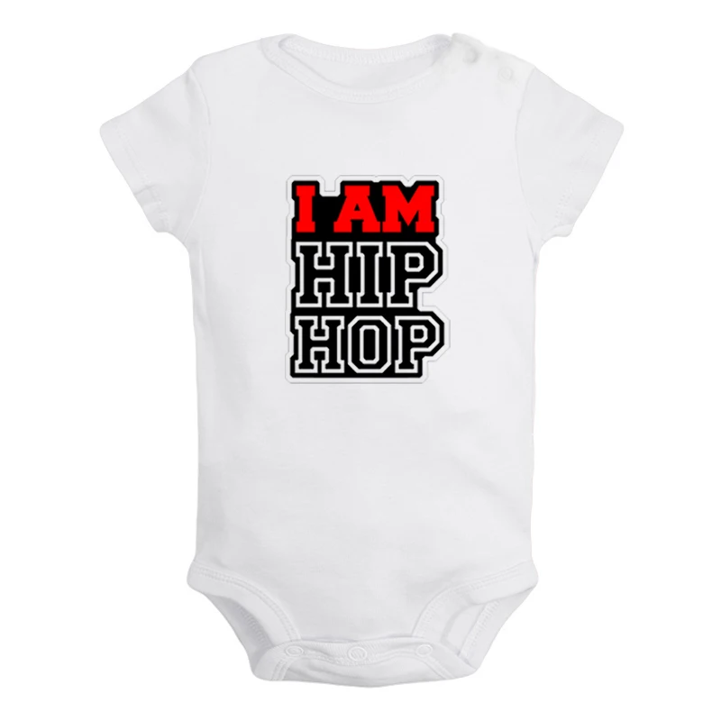 Модный уличный хип Хопи love Hip Hop "; для новорожденных; для маленьких девочек Одежда для мальчиков короткий рукав ползунки Детские комбинезоны хлопок - Цвет: ieBodysuits1160W