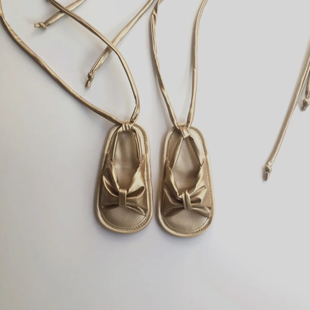 PU leather Baby Sandals Baby moccasins Hollow out Long lace girls Shoes Fashion Girls Sandals