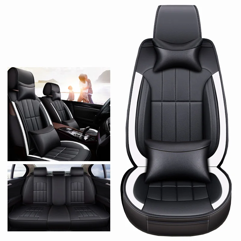 

(Front+Rear) universal leather car seat cover for lada granta vesta priora kalian largus xray niva Car seat protector styling