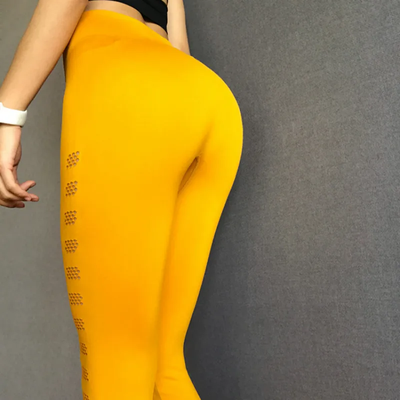 

Hollow Seamless Yoga Leggings High Waist Dry Fit Sport Pants Sports Leggins For Fitness Workout Push Up Compression Gym Tights