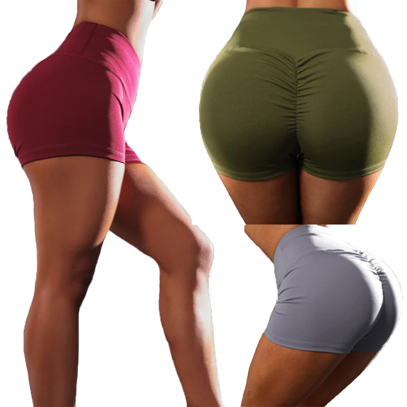

2019 Women Shorts Push Up Hip Fitness Sport Short Pants Workout Athletic Leggins Elastic High Waist Slim Jogging Female