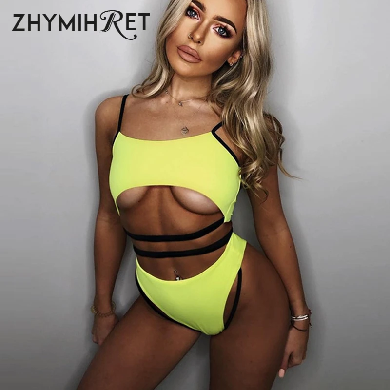 ZHYMIHRET сексуальный неоновый комплект из двух предметов Женский с бюстгальтером