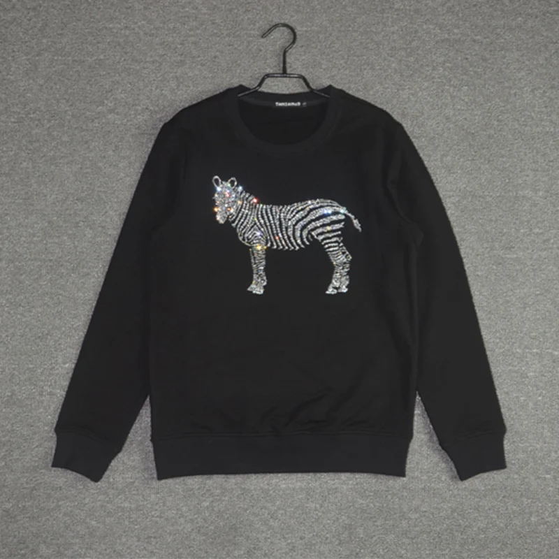 

2016 Winter Punk Sweatshirt Women Hoodies New Fashion moletom Suit Outside Tracksuit zebra Print Coat Black sudaderas mujer