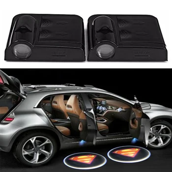 

2 x Wireless Led Car Door Projector Lights Auto Courtesy Welcome Logo Shadow Lamp Laser Projection Magnet Sensor Superman logo