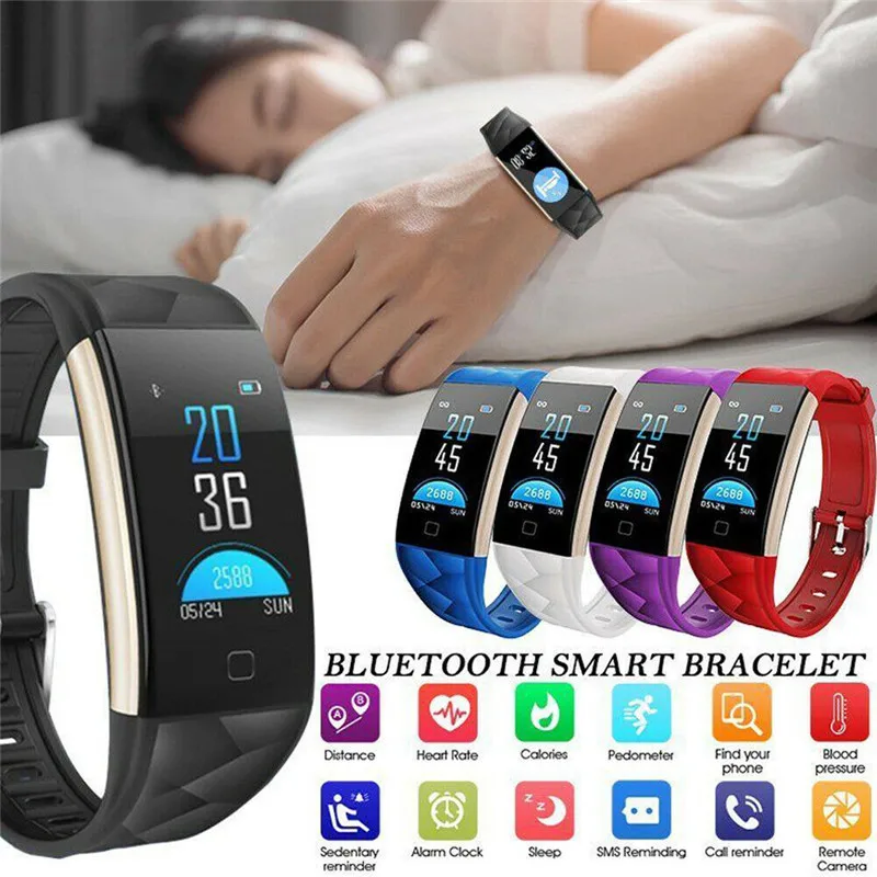 Life Waterproof and Fashion T20 Smart Sport Long standby Bracelet Fitness Tracker HD Color Screen Heart Rate Blood Pre