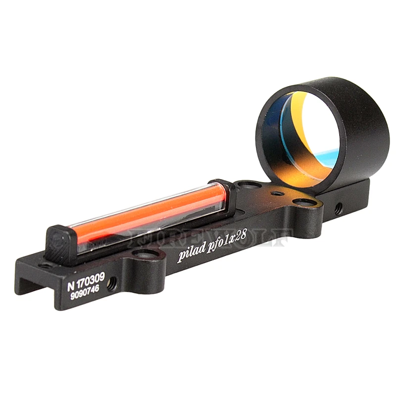 Funciona sem Bateria Vermelho Verde Fibra Dot Sight 1x28 Colimador Vista Ajuste Espingardas Rib Trilho Vent Parafuso Montagem - Red 5 colimador vista ajuste espingardas rib trilho vent