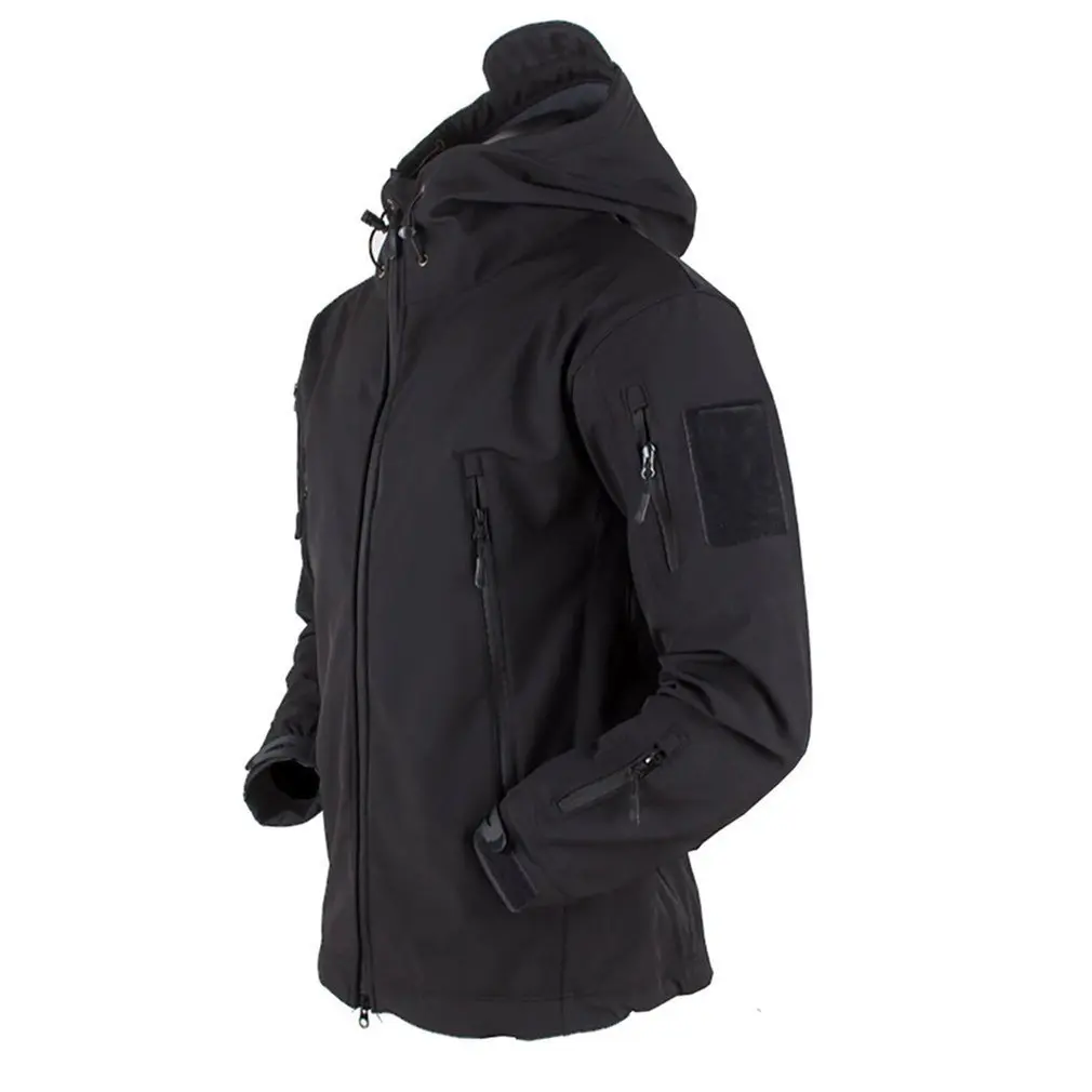 Baratos Chaqueta de piel de tiburón abrigo tres en uno impermeable transpirable resistente al viento para hombre y mujer