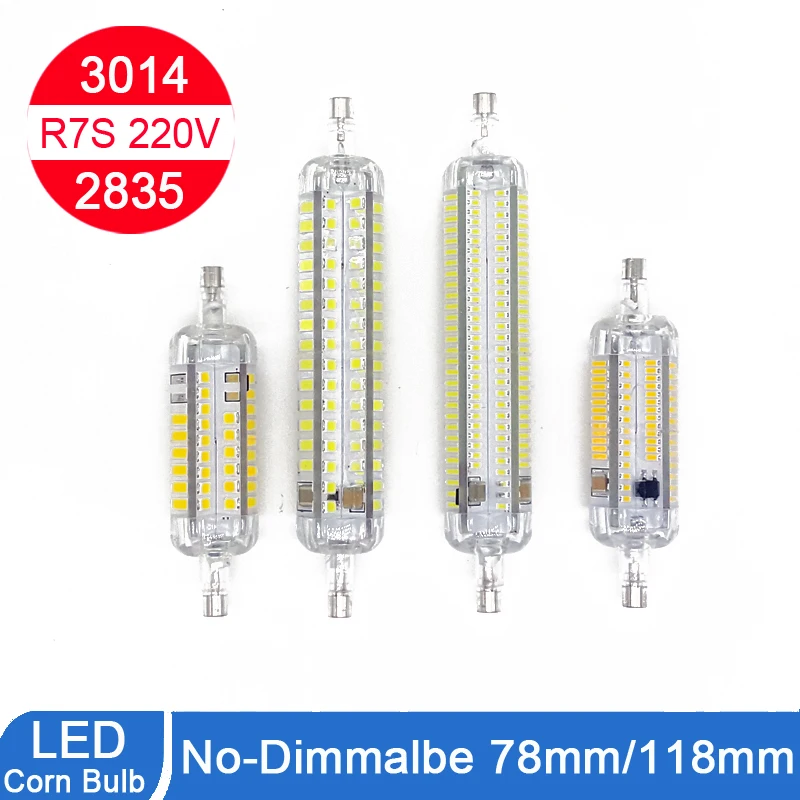 Силиконовая AC 220 В Светодиодная лампа R7S 3014SMD 2835 SMD 10 Вт 15 горизонтальная вилка