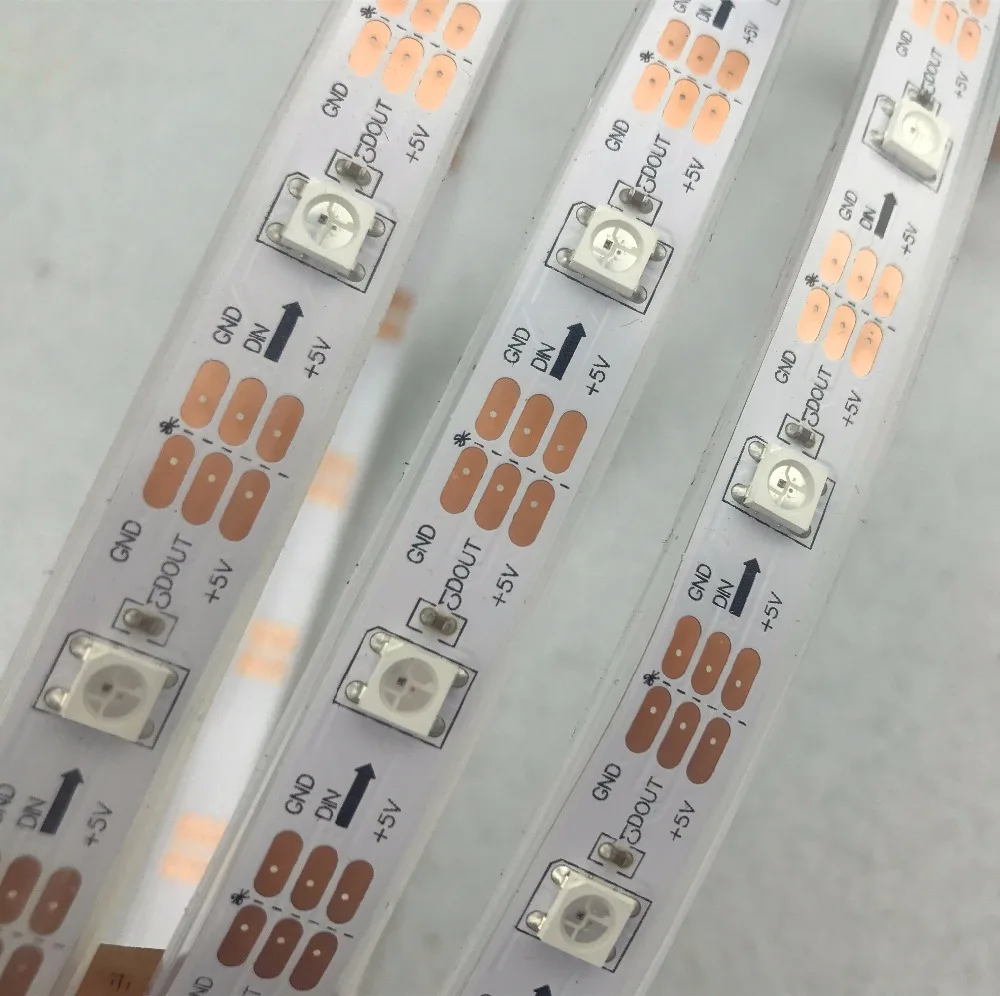 

5m DC5V WS2812B led pixel srip,IP68 in silicon tube,30pcs WS2812B/M with 30pixels;36W;white pcb