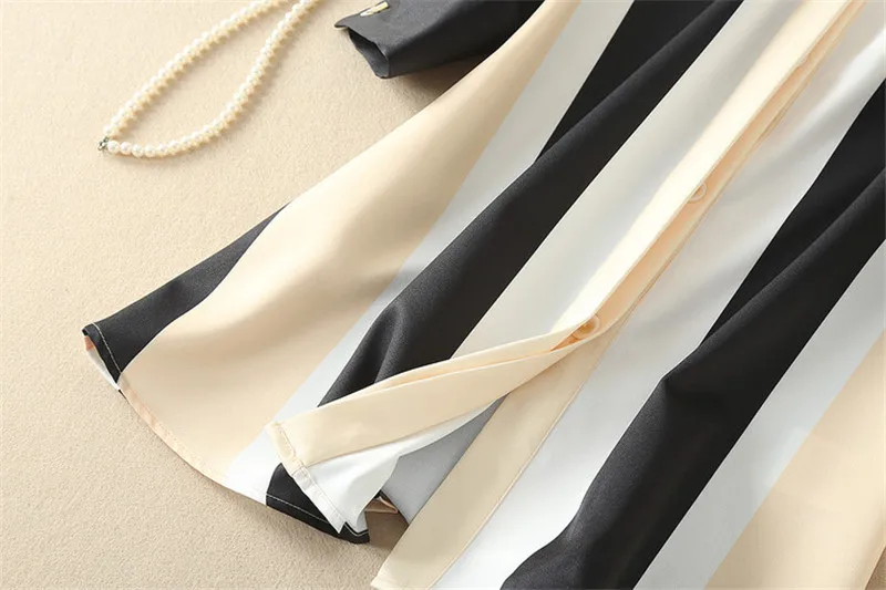 S-xl 2 шт костюмы новые цветные блокирующие полосатые Дизайнерские Длинные Блузки Рубашки Топы Брюки Женская одежда для близнецов комплект костюмов