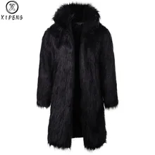 Мужская Шуба зимняя куртка из искусственного меха Верхняя одежда Мужская парка в стиле панк Куртки зимние теплые длинные кардиганы пальто уличная мужская мода