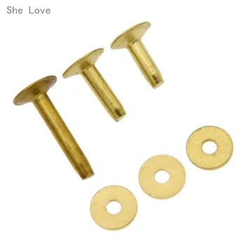 

Chzimade 5 Sets Solid Brass Copper Rivets Burrs Fasteners Permanent Leather Saddlery Tack Repair