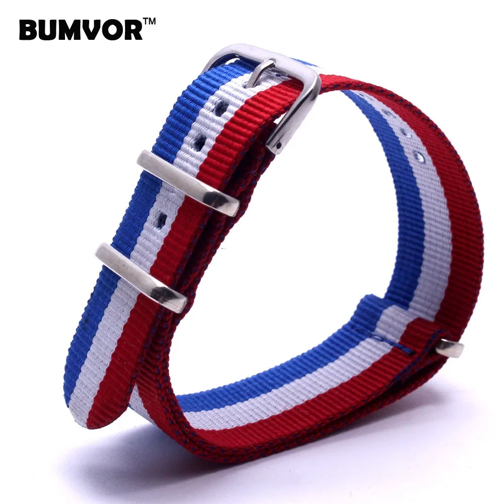 100PCS Heavy duty nylon straps 22mmNylon Watch band NATO strap zulu strap watch strap ring buckle 