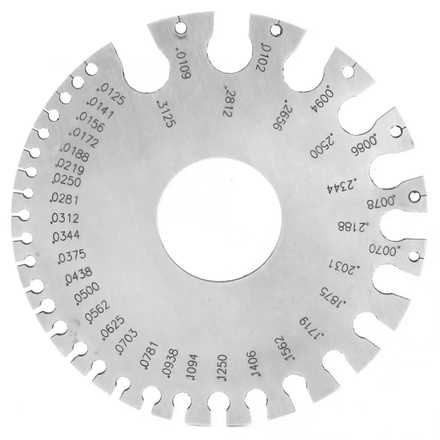 Stainless Steel 0-36 Wire Gauge 0.3125-0.007 Wire Thickness Ruler