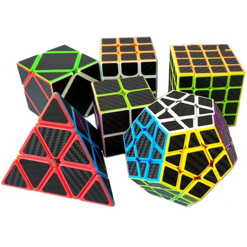 Zcube 2x2x2 3x3x3 углеродное волокно наклейка Скорость Magic speed Cube Megaminx обучающая игрушка-головоломка карбоновая волшебный куб Cubo